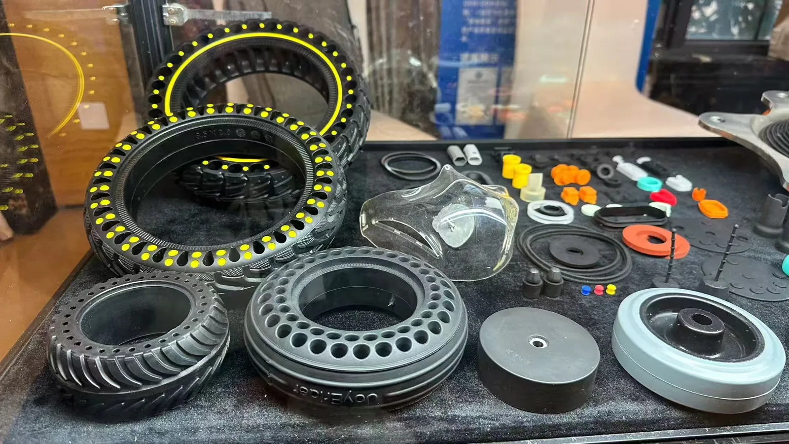 High-elastic rubber damping wheels and protection parts