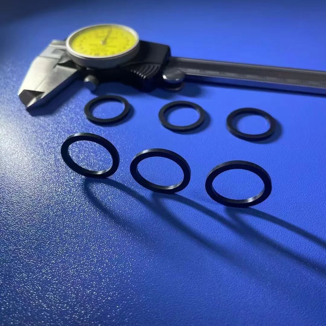 PRESIS precision FKM sealing rings arranged for dimensional inspection