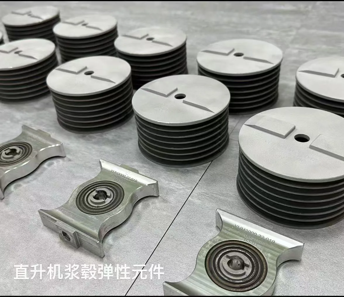 PRESIS rotor-hub elastomeric bearings and damping components for a 3-ton-class tandem-rotor large unmanned cargo helicopter